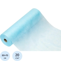 Простыня в рулоне 70х80, голубой (200шт/рул), пл.20, спанбонд, А1, 12722
