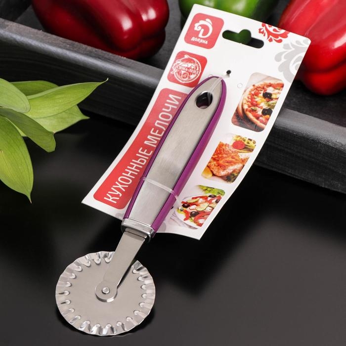 Нож для пиццы и теста Доляна Blade, 20 см, ручка soft-touch, цвет фиолетовый Нож для пиццы и теста Доляна Blade, 20 см, ручка soft-touch, цвет фиолетовый