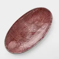 Блюдо, 33&times;8&times;4.2 см, алюминий, бордовое