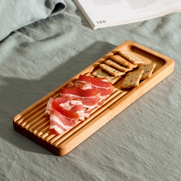 Доска разделочная для подачи и сервировки с менажницей Adelica, 28×10×1,8 см, берёза Доска разделочная для подачи и сервировки с менажницей Adelica, 28×10×1,8 см, берёза