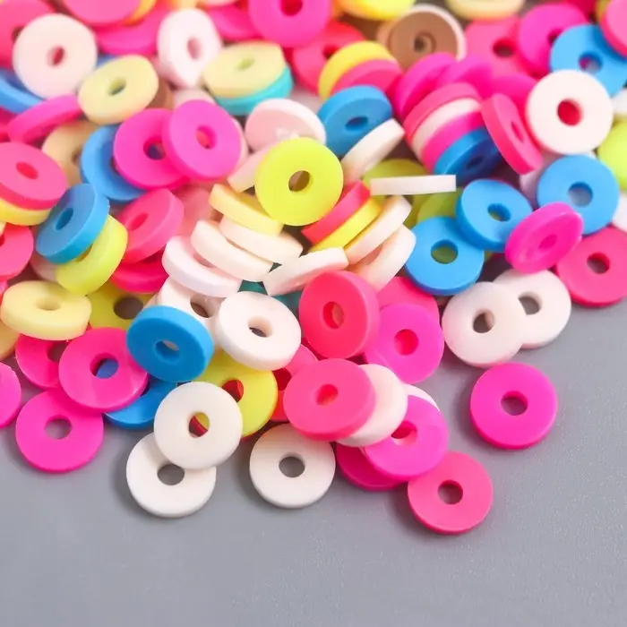 Бусины для творчества PVC "Колечки нежные цвета" набор &asymp; 330 шт 0,1х0,6х0,6 см