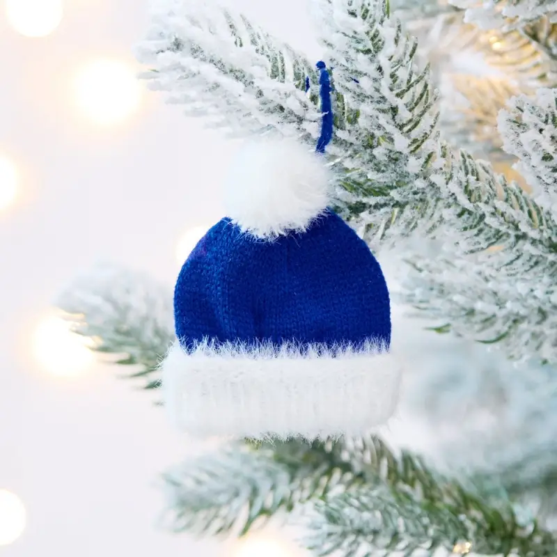 Подвеска на елку «Вьюшка», шапочка, синяя