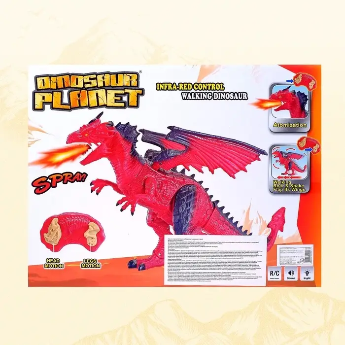 Дракон радиоуправляемый, эффект дыма, световые и звуковые эффекты