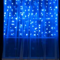 Гирлянда &laquo;Занавес&raquo; 1.5&times;1 м, IP20, прозрачная нить, 180 LED, свечение синее, 8 режимов, 220 В
