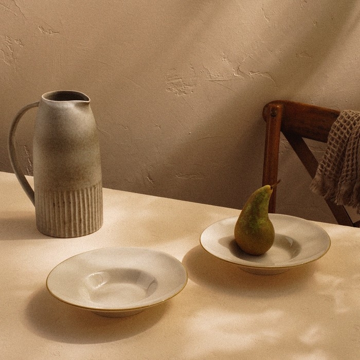 Набор тарелок для пасты SL Home «Леггеро», 160 мл, d=21 см, цвет бежевый Набор тарелок для пасты SL Home «Леггеро», 160 мл, d=21 см, цвет бежевый