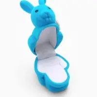 Футляр под серьги, кольцо &laquo;Кролик&raquo;, бархатный, 5.7&times;4.5 см, бирюзовый