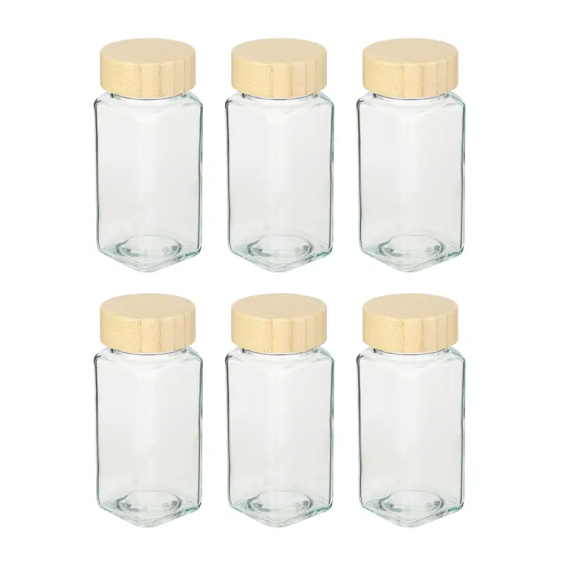 VETTA ЭКО Вуд Набор банок для специй, 6шт., 120мл,стекло, бамбук