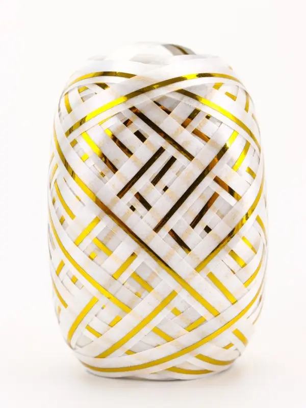 Лента упаковочная для воздушных шаров и подарков, с золотой полосой, ассорти, набор 6 шт., 0.5 см &times; 10 м