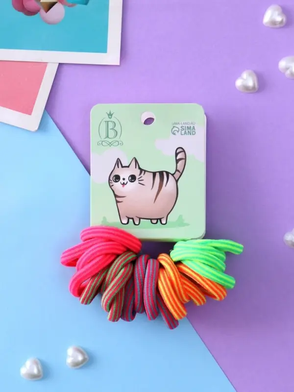 Резинка для волос «Кисонька», набор 20 шт., радость, 2.5 см, МИКС