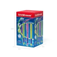 Ручка шариковая автоматическая ErichKrause JOY Neon, узел 0.7 мм, чернила синие, резиновый держатель, супермягкое письмо, длина линии письма 1300 метров, МИКС