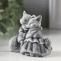 Фигурка &laquo;Лисы влюбленная парочка&raquo;, мраморная крошка, 6.5 см