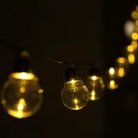 Гирлянда &laquo;Нить&raquo;, 2.7 м, с насадками &laquo;Лампы&raquo;, уличная, IP44, 10 LED, 8 режимов, солнечная батарея, тёмная нить, свечение тёплое белое