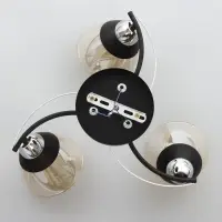 Люстра потолочная BayerLux &laquo;Ирида&raquo;, 3хЕ27, 40 Вт, черно-хромовый, 44&times;44&times;24 см