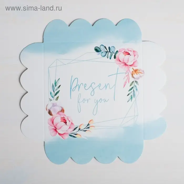 Коробка для печенья, кондитерская упаковка с PVC крышкой, Present for you, 13 х 13 х 3 см Коробка для печенья, кондитерская упаковка с PVC крышкой, Present for you, 13 х 13 х 3 см