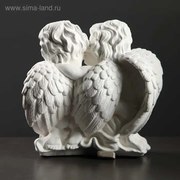 Фигурка светящаяся в темноте &laquo;Пара ангелов сидя&raquo;, 29&times;14&times;28 см, белая