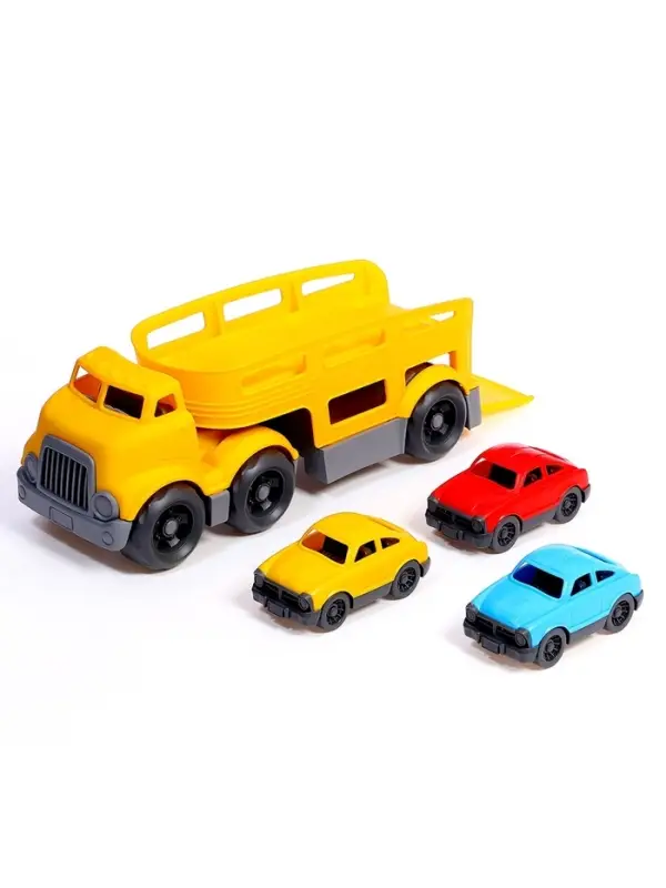 Грузовик - автовоз детский, с 3 машинками, цвет МИКС