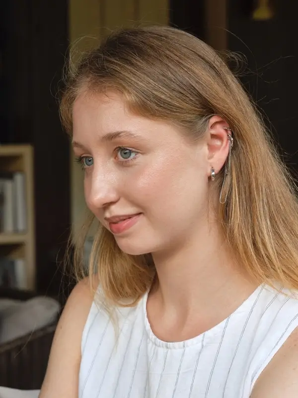 Набор серьги и каффы 4 шт. &laquo;Минимализм&raquo;, водопад, цвет серебро