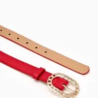 Ремень жен 04-01-01-01, Июнь2503, 2,5*0,3*110 см, без винта, пряж золото, 1 прокол, красный 109031 Ремень жен 04-01-01-01, Июнь2503, 2,5*0,3*110 см, без винта, пряж золото, 1 прокол, красный 109031