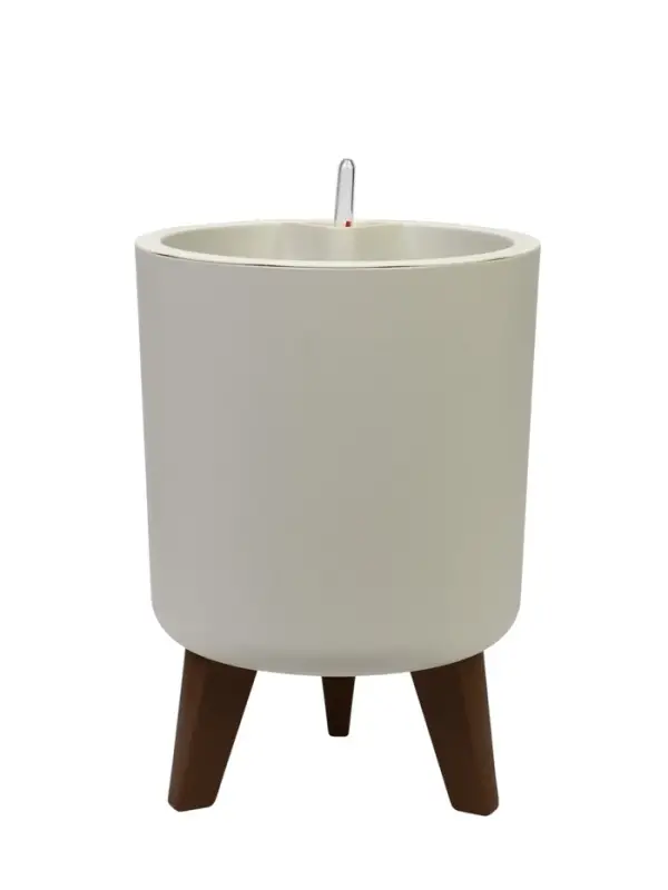 Кашпо для цветов &laquo;Флориан&raquo;, 11 л, d=25 см, h=39.5 см, пластиковое, с автополивом, на ножках, белое