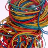 Банковская резинка, 100 г, диаметр 60 мм, длина 95 мм, сечение 1.7&times;1.7 мм, МИКС, в пакете