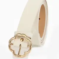 Ремень женский, 110&times;2.8 см, с пряжкой металл, белый