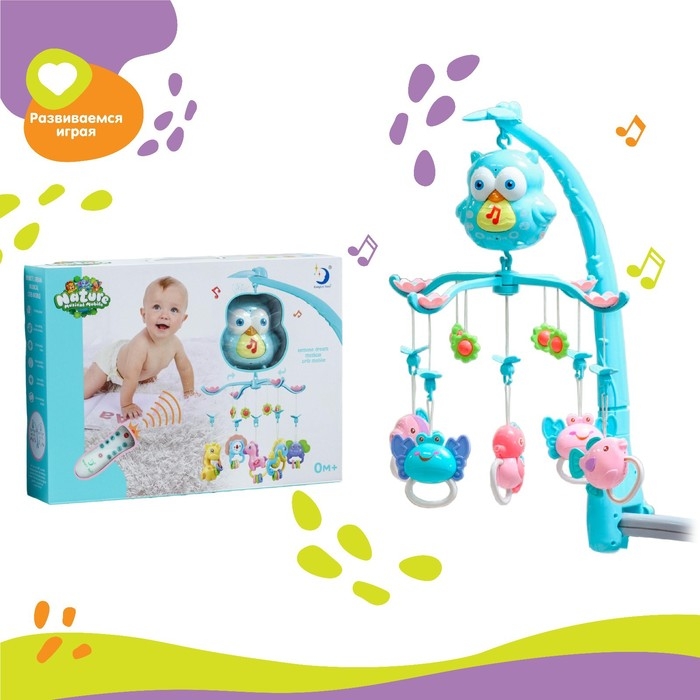 Мобиль музыкальный на кроватку «Совушка», проектор, пульт, цвет и виды МИКС Мобиль музыкальный на кроватку «Совушка», проектор, пульт, цвет и виды МИКС