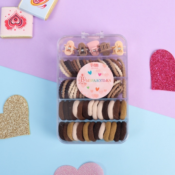 Набор для волос  Набор для волос "Непоседа" (69 шт) сердечко, микс