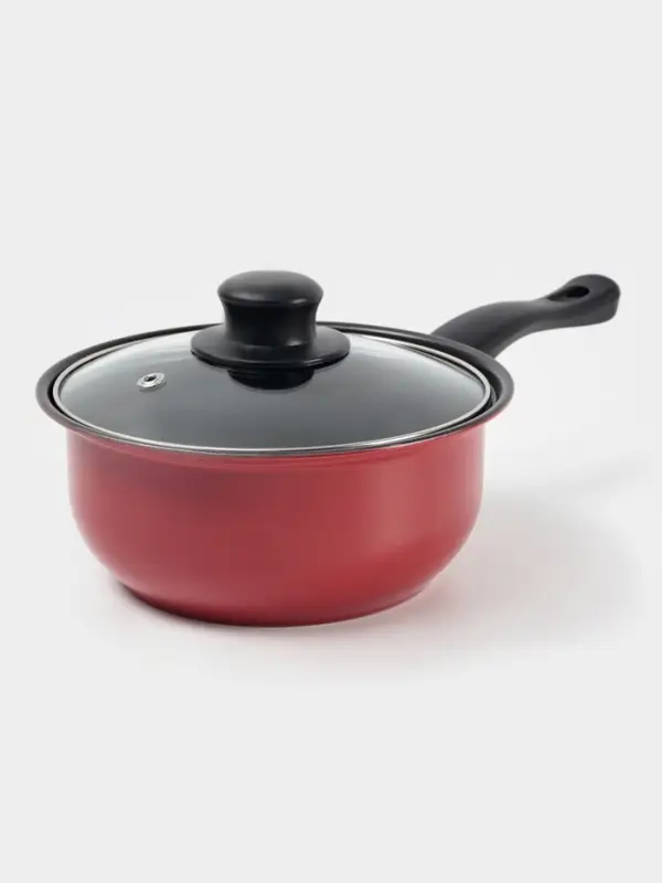 Набор посуды Promo Stone violet: кастрюля 3 л, d=24 см, ковш 1.3 л, сковорода d=24 см, крышки 2 шт., антипригарное покрытие, бордовый