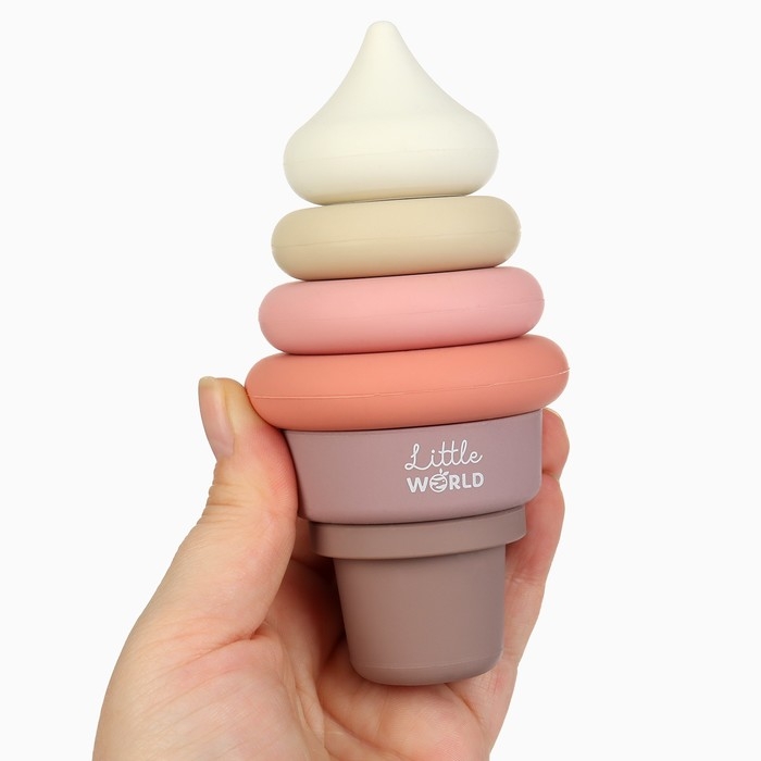 Развивающая игрушка - пирамидка «Мороженка», силикон, Mum&Baby Развивающая игрушка - пирамидка «Мороженка», силикон, Mum&Baby