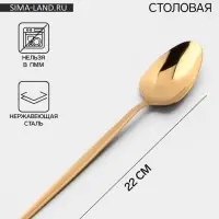 Ложка столовая Magistro &laquo;Блинк&raquo;, длина 22 см, нержавеющая сталь, золотистая