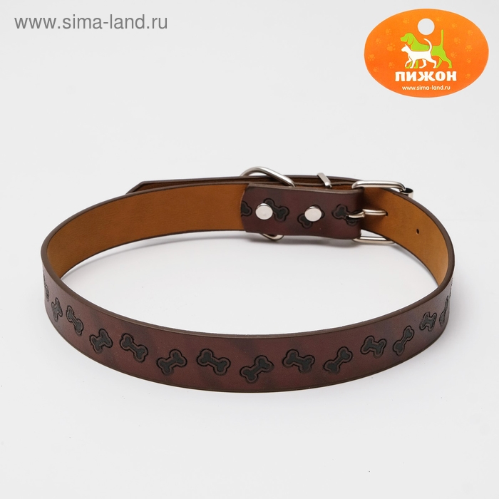 Ошейник с основой из термопластичной резины с тиснением Ошейник с основой из термопластичной резины с тиснением "Косточки", 64 х 2,5 см