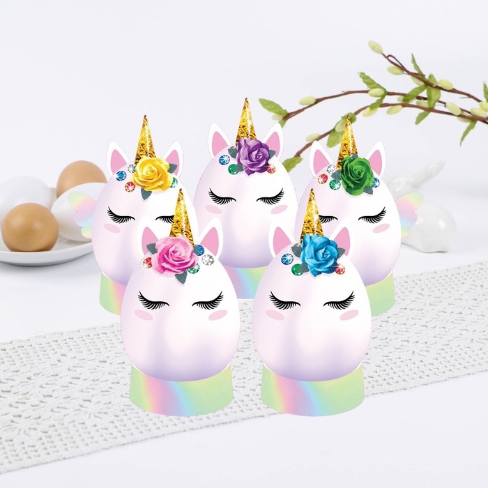 Набор для украшения яиц &laquo;Единороги&raquo; на пасху, 9,8 х 15,3 х 1,1 см.