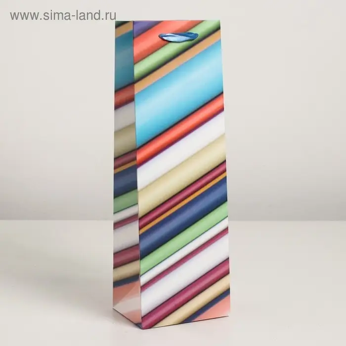 Пакет ламинированный под бутылку, 12×9×36 см