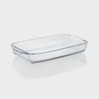 Форма для запекания Paşabah&ccedil;e Borcam, 2 л, 33.6&times;19&times;5 см, прямоугольная, жаропрочное стекло, прозрачная