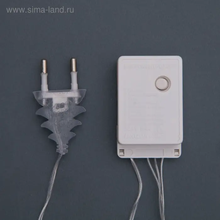 Гирлянда &laquo;Нить&raquo; 5 м с насадками &laquo;Прищепки&raquo;, IP20, прозрачная нить, 30 LED, свечение белое, 8 режимов, 220 В