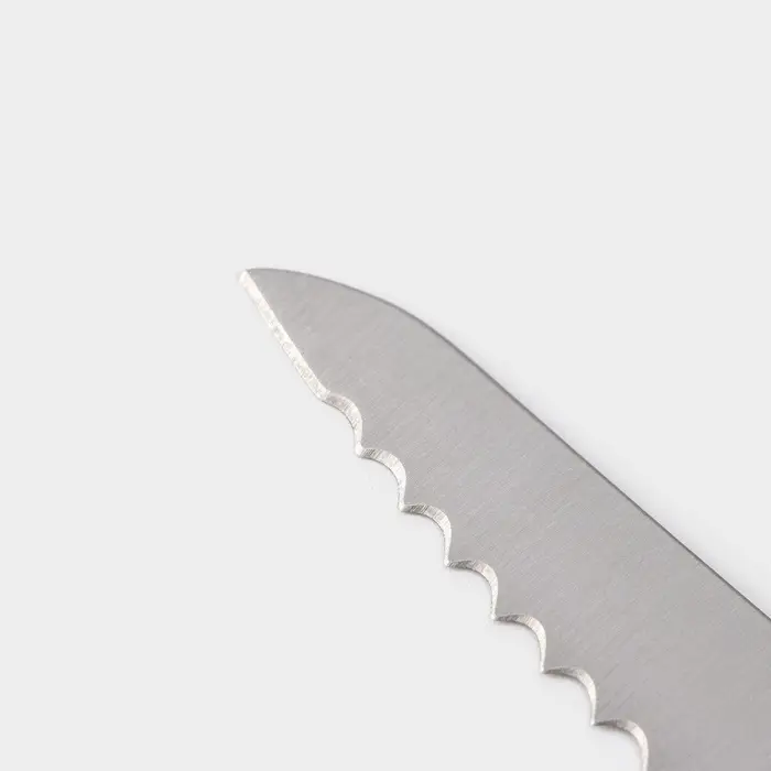 Набор ножей кухонных на подставке Доляна Ardone, 7 предметов: 5 ножей, мусат и ножницы, хромированный