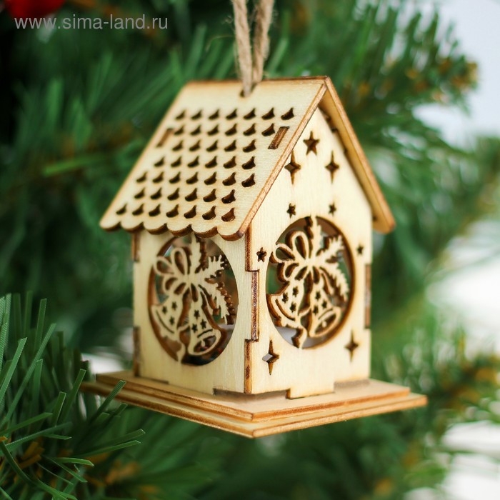 Елочная игрушка с подсветкой «Новогодние колокольчики», мини