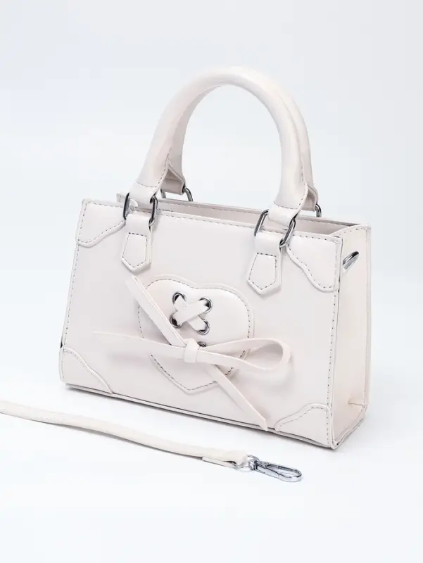 Сумка женская тоут на молнии, 20&times;8&times;14 см, белая