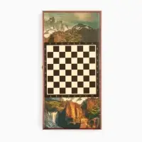 Настольная игра нарды с шашками &laquo; Лев &raquo;, деревянные малые, 40&times;40 см