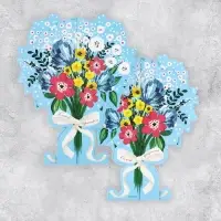 Объемная открытка «Цветы», 13.3 х 16.7 см