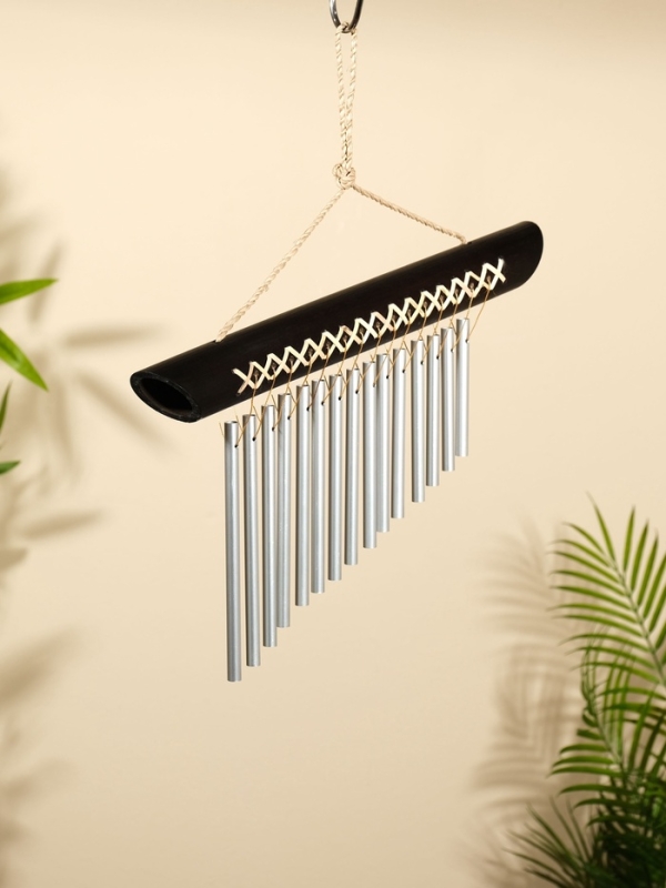 Музыка ветра Музыка ветра "Тропики" бамбук, алюминий , 35х4х40 см, цв. черный