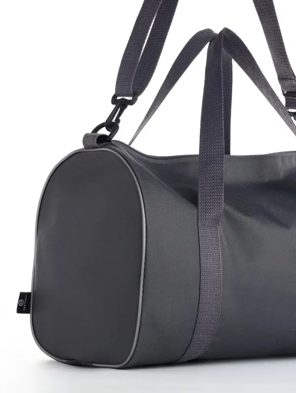 Сумка спортивная на молнии TEXTURA, с подкладкой, длинный ремень, с принтом, маленький размер, серая