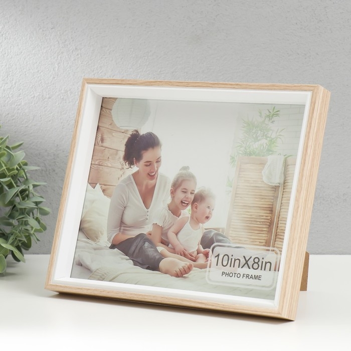 Фоторамка дерево, стекло 13х18 см Фоторамка дерево, стекло 13х18 см "Эко лайт" бежево-белая 3х22х27 см