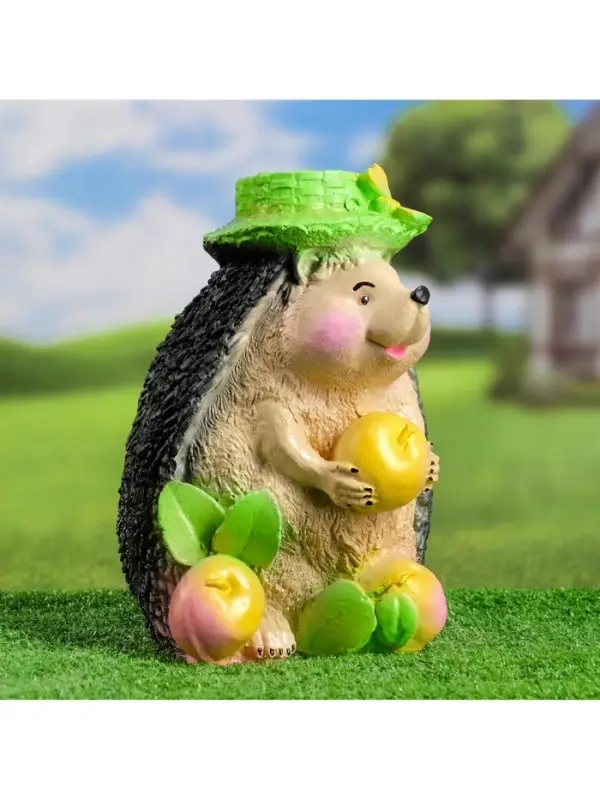 Садовая фигура из гипса &laquo;Ёжик с тремя яблоками&raquo;, 20&times;15&times;27 см