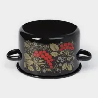 Кастрюля эмалированная, 2.9 л, d=20 см, с крышкой, деколь МИКС, ручка МИКС