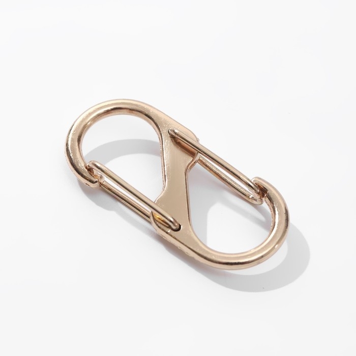Карабин металлический, двойной, 40 × 18 мм, 5 шт, цвет золотой Карабин металлический, двойной, 40 × 18 мм, 5 шт, цвет золотой