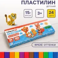 Пластилин Calligrata kids, 24 цвета, 360 г