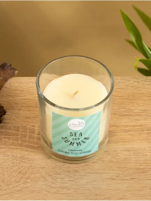 Свеча с кристаллом внутри Sea and Summer Citronella, 120 г, соевый воск, цитронелла