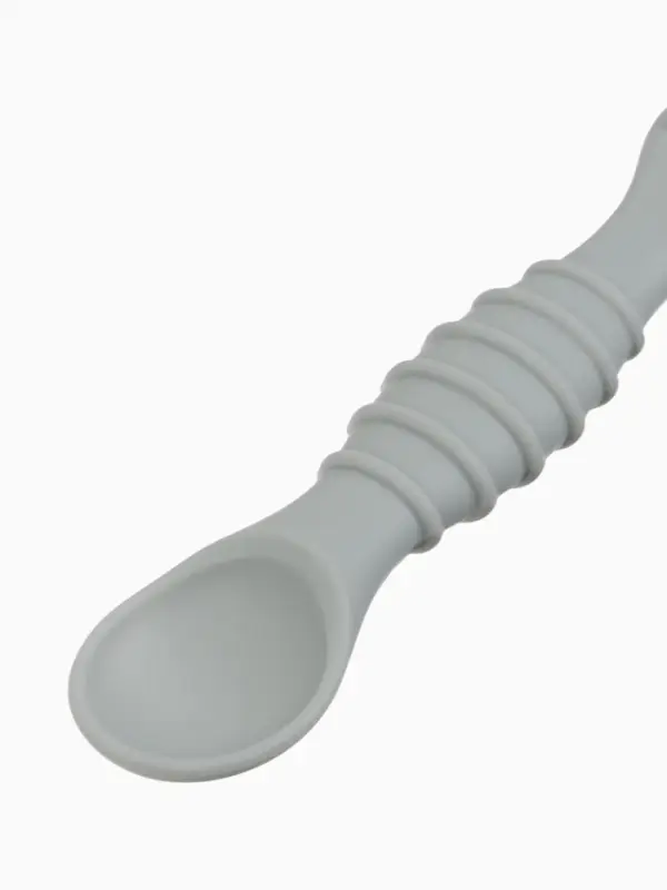 Ложка детская для прикорма, силикон, набор 3 шт., серый M&B