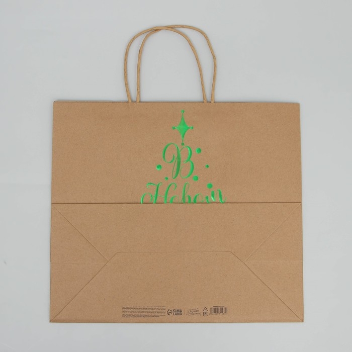 Пакет подарочный новогодний крафтовый Dreams come true, 32 х 28 х 15 см, Новый год Пакет подарочный новогодний крафтовый Dreams come true, 32 х 28 х 15 см, Новый год